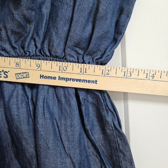 Mossimo Co. Denim Strappy Tie Front Romper Women’s Small Blue Jumper Boho  EUC - Picture 7 of 11
